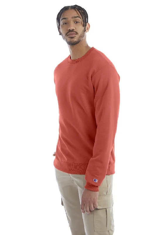 Champion Mens Double Dry Eco Moisture Wicking Fleece Crewneck Sweatshirt - Red River Clay