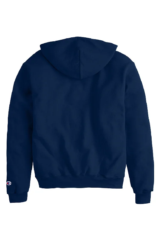 Champion Mens Double Dry Eco Moisture Wicking Fleece Full Zip Hooded Sweatshirt Hoodie - Late Night Blue - Closeout