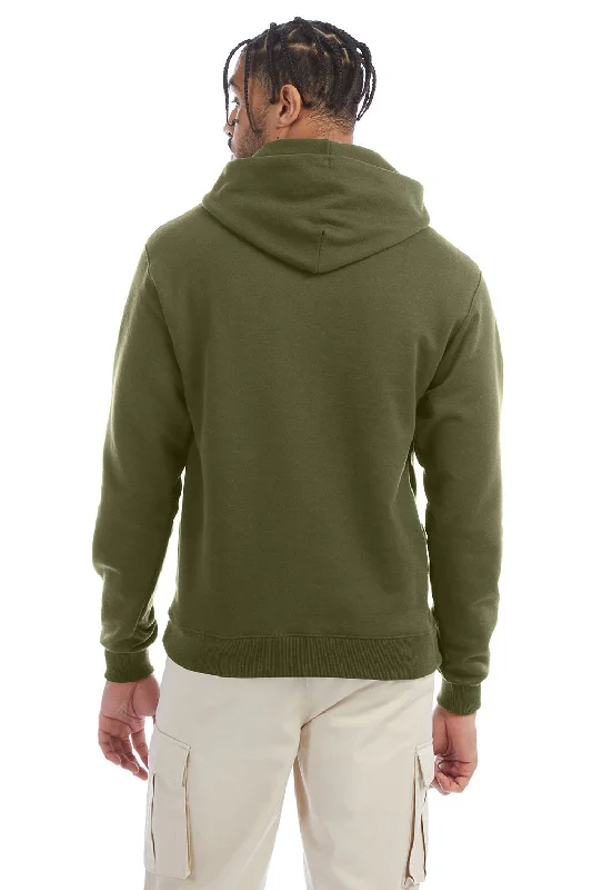 Champion Mens Double Dry Eco Moisture Wicking Fleece Hooded Sweatshirt Hoodie - Fresh Olive Green