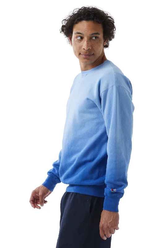 Champion Mens Dip Dye Crewneck Sweatshirt - Royal Blue Ombre