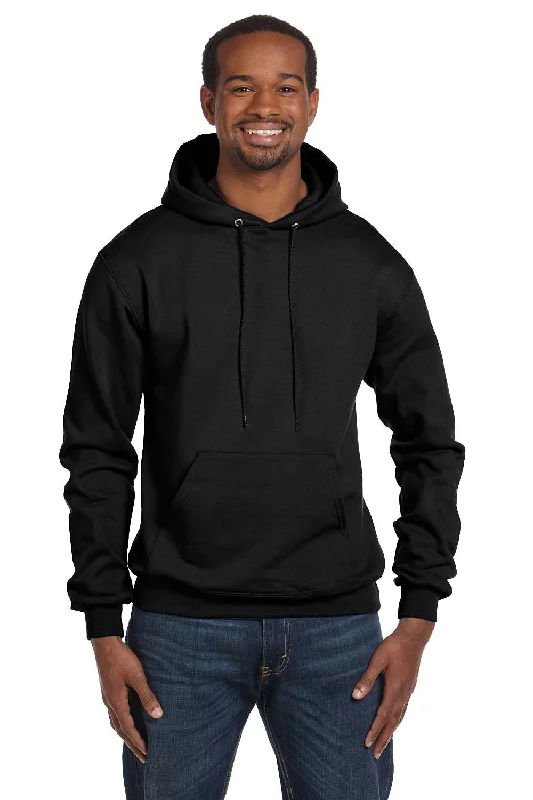 Champion Mens Double Dry Eco Moisture Wicking Fleece Hooded Sweatshirt Hoodie - Black