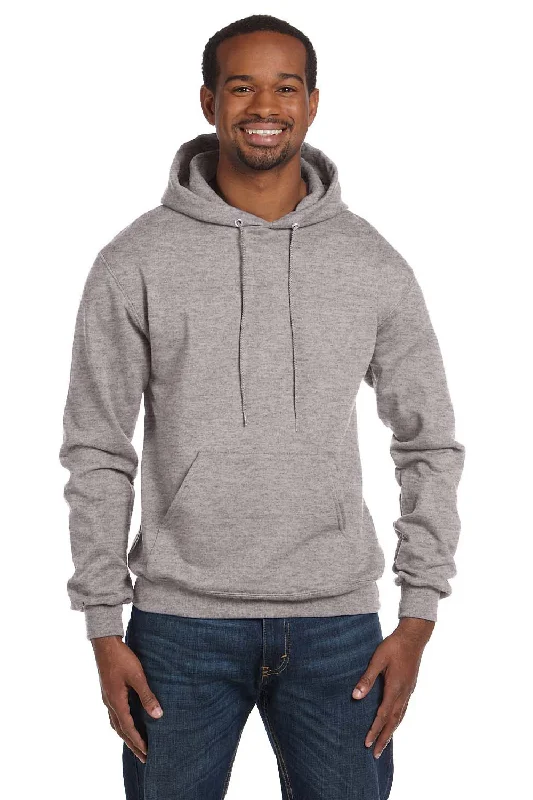 Champion Mens Double Dry Eco Moisture Wicking Fleece Hooded Sweatshirt Hoodie - Light Steel Grey