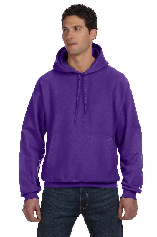 Champion Mens Shrink Resistant Hooded Sweatshirt Hoodie - Purple