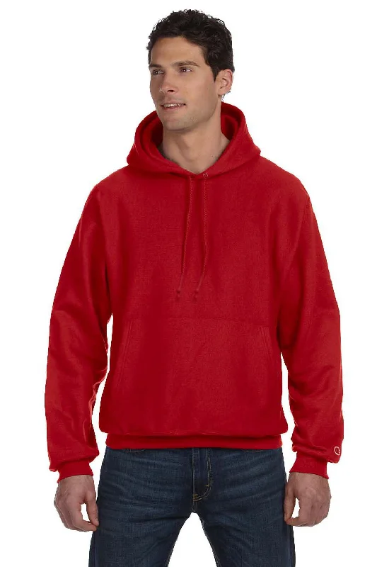 Champion Mens Shrink Resistant Hooded Sweatshirt Hoodie - Scarlet Red