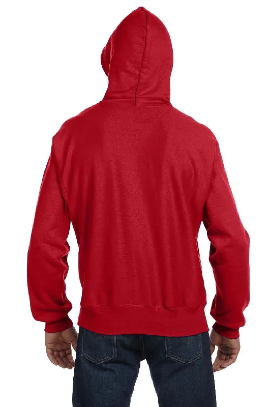 Champion Mens Shrink Resistant Hooded Sweatshirt Hoodie - Scarlet Red