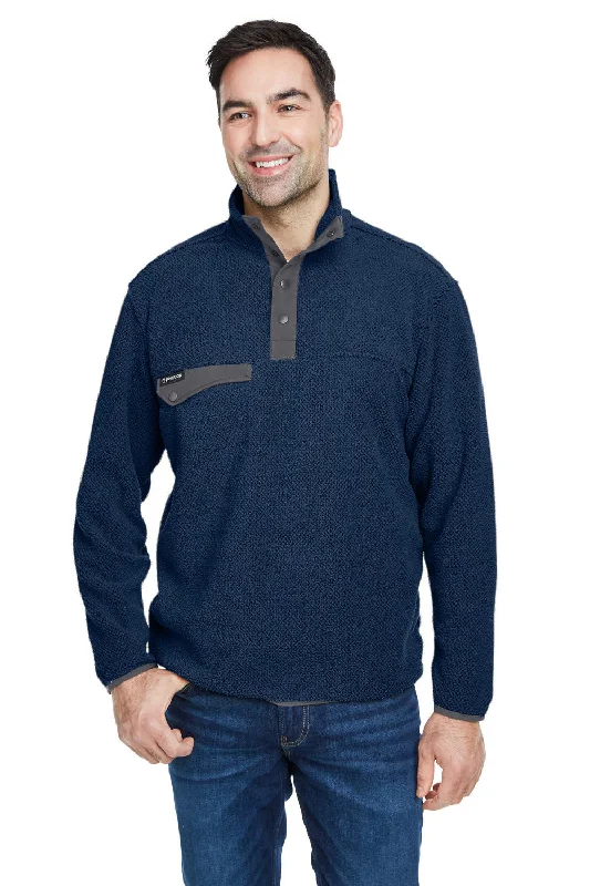 Dri Duck Mens Brooks Anti Static Sherpa Fleece 1/4 Snap Sweatshirt - Deep Blue