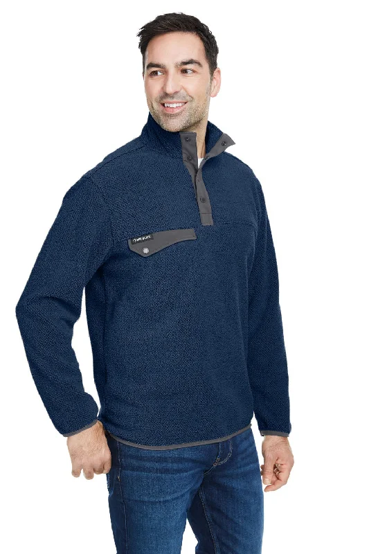 Dri Duck Mens Brooks Anti Static Sherpa Fleece 1/4 Snap Sweatshirt - Deep Blue