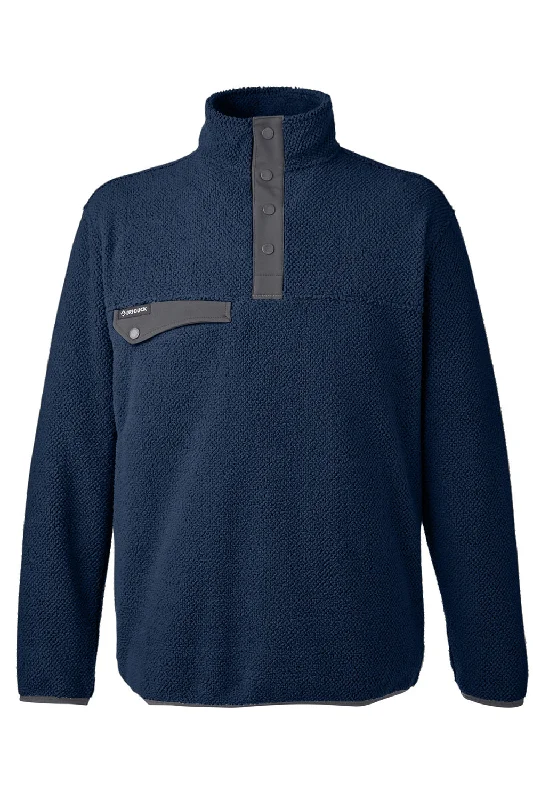 Dri Duck Mens Brooks Anti Static Sherpa Fleece 1/4 Snap Sweatshirt - Deep Blue