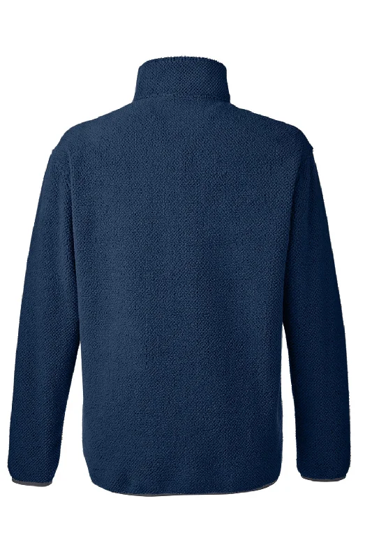 Dri Duck Mens Brooks Anti Static Sherpa Fleece 1/4 Snap Sweatshirt - Deep Blue