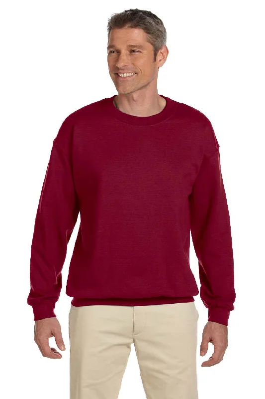 Gildan Mens Pill Resistant Fleece Crewneck Sweatshirt - Antique Cherry Red