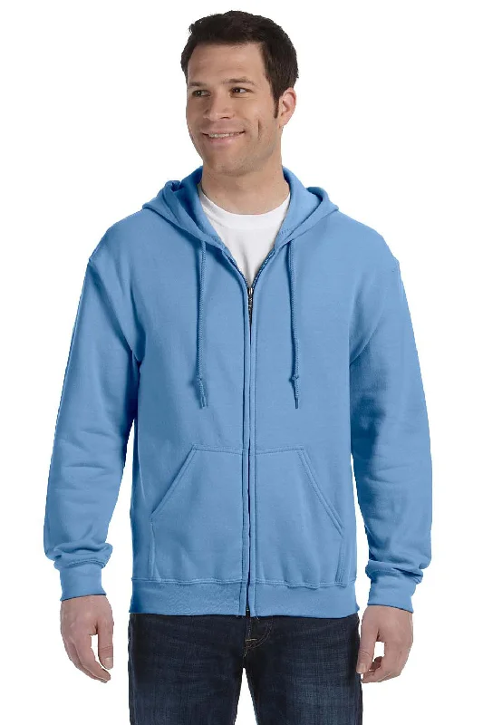 Gildan Mens Pill Resistant Full Zip Hooded Sweatshirt Hoodie - Carolina Blue