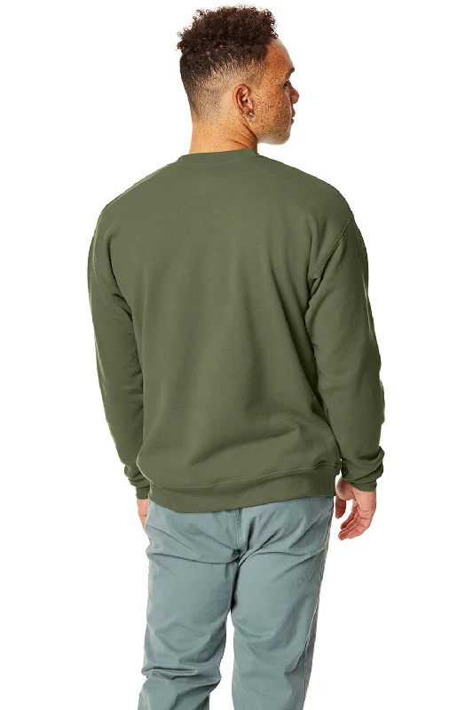 Hanes Mens EcoSmart Print Pro XP Pill Resistant Fleece Crewneck Sweatshirt - Fatigue Green