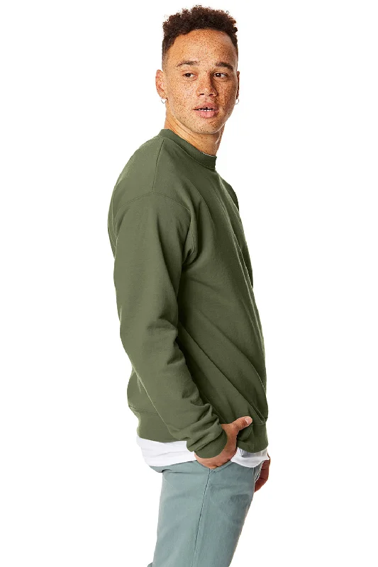 Hanes Mens EcoSmart Print Pro XP Pill Resistant Fleece Crewneck Sweatshirt - Fatigue Green