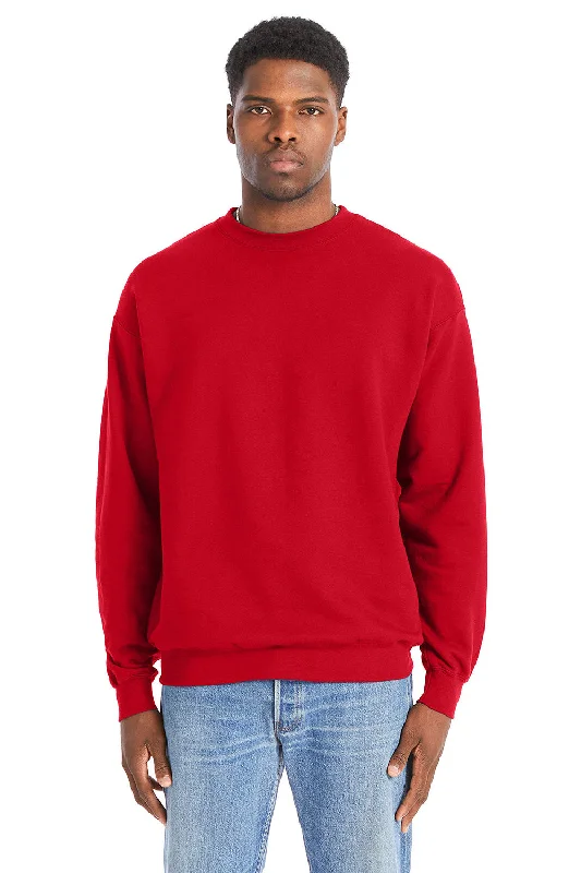 Hanes Mens Perfect Sweats Crewneck Sweatshirt - Athletic Red