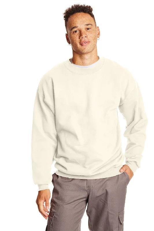 Hanes Mens Ultimate Cotton PrintPro XP Pill Resistant Crewneck Sweatshirt - Natural