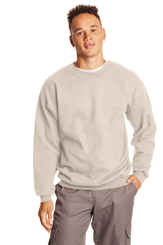 Hanes Mens Ultimate Cotton PrintPro XP Pill Resistant Crewneck Sweatshirt - Sand