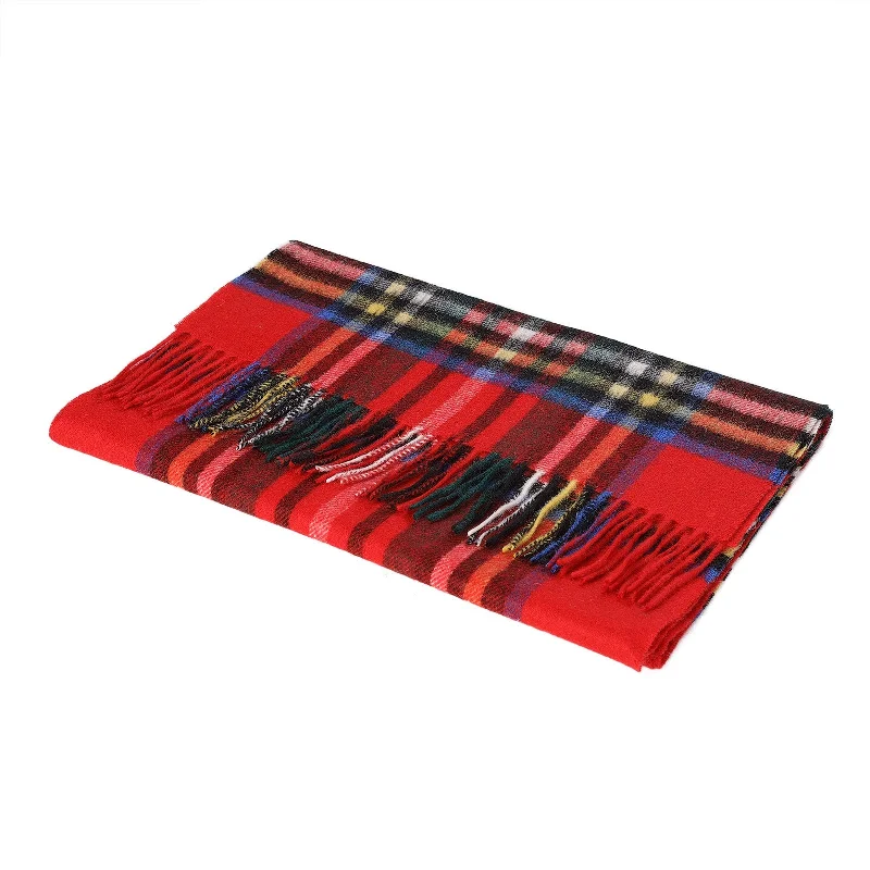 Hos 100% Lambswool Wide Scarf Stewart Royal