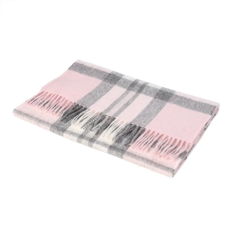 Hos 100% Lambswool Wide Scarf Thomson Pale Pink