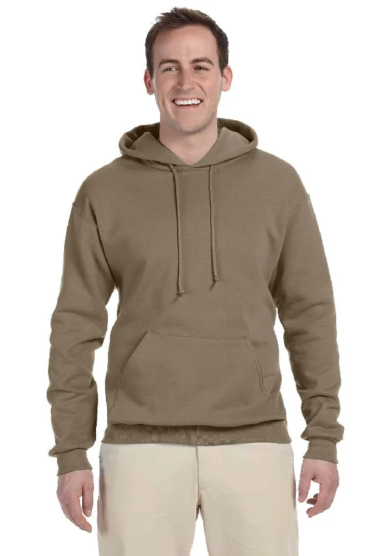 Jerzees Mens NuBlend Pill Resistant Fleece Hooded Sweatshirt Hoodie - Safari Brown - Closeout