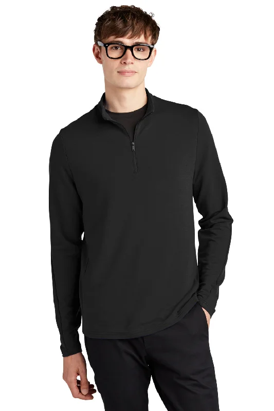 Mercer+Mettle Mens Stretch 1/4 Zip Sweatshirt - Deep Black