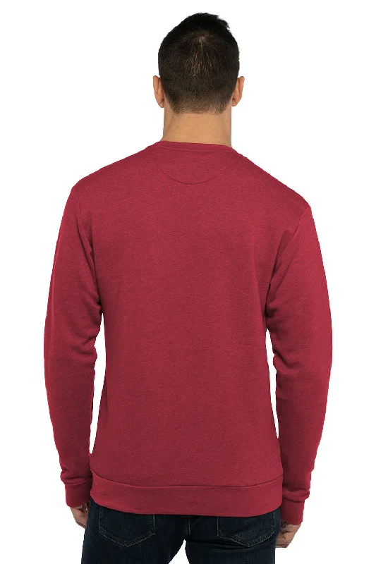 Next Level Mens PCH Crewneck Sweatshirt - Heather Cardinal Red