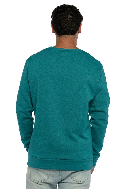 Next Level Mens PCH Crewneck Sweatshirt - Heather Teal Green