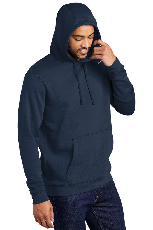 Nike Mens Club Fleece Hooded Sweatshirt Hoodie - Navy Blue