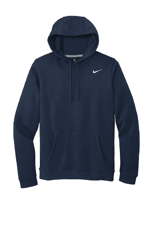 Nike Mens Club Fleece Hooded Sweatshirt Hoodie - Navy Blue