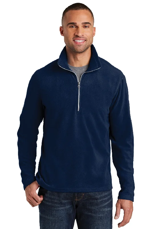 Port Authority Mens Pill Resistant Microfleece 1/4 Zip Sweatshirt - True Navy Blue