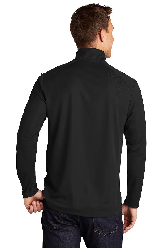 Port Authority Mens Moisture Wicking 1/4 Zip Sweatshirt - Black