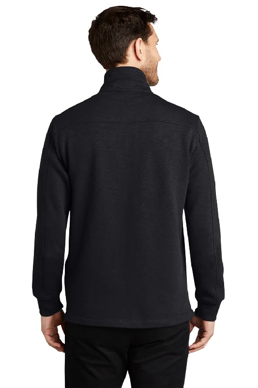 Port Authority Mens Slub Fleece 1/4 Zip Sweatshirt - Black