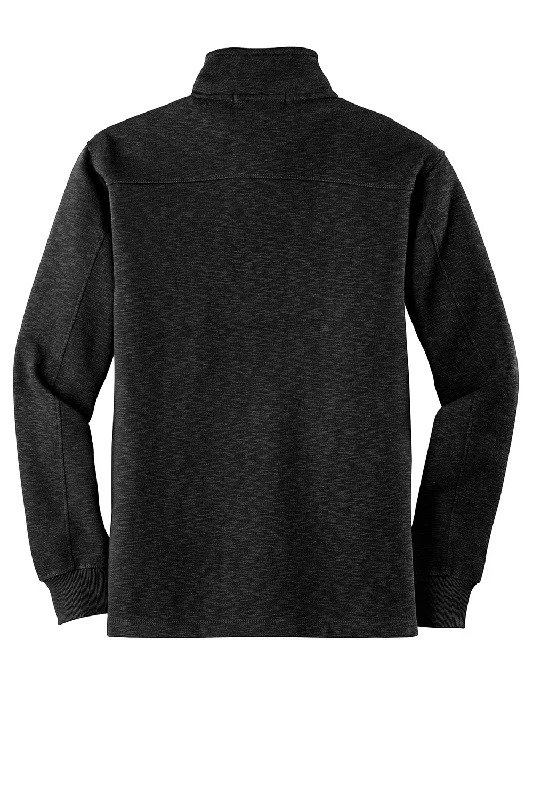 Port Authority Mens Slub Fleece 1/4 Zip Sweatshirt - Black