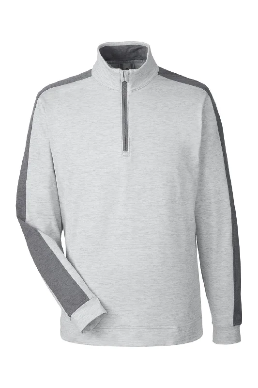 Puma Mens Cloudspun Moisture Wicking 1/4 Zip Sweatshirt - Heather High Rise Grey/Quiet Shade Grey