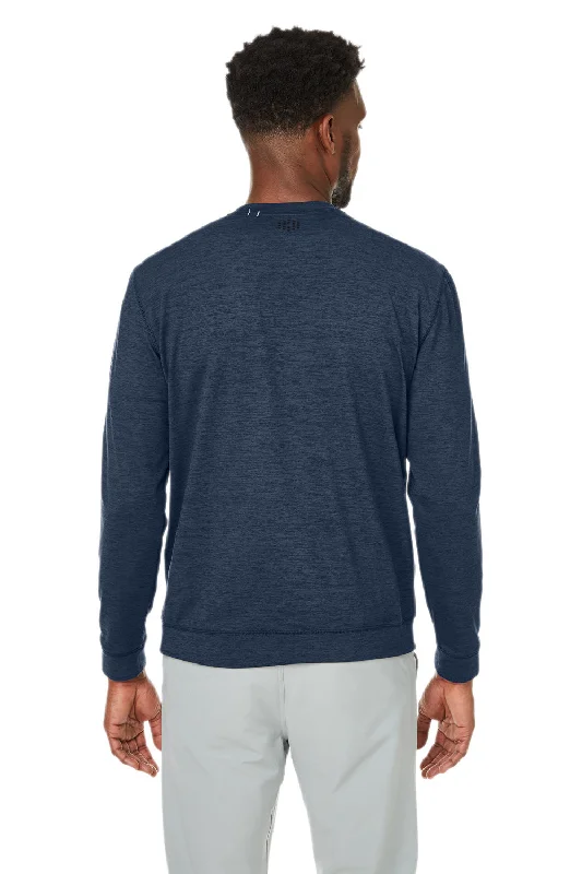 Puma Mens Cloudspun Moisture Wicking Crewneck Sweatshirt - Navy Blue