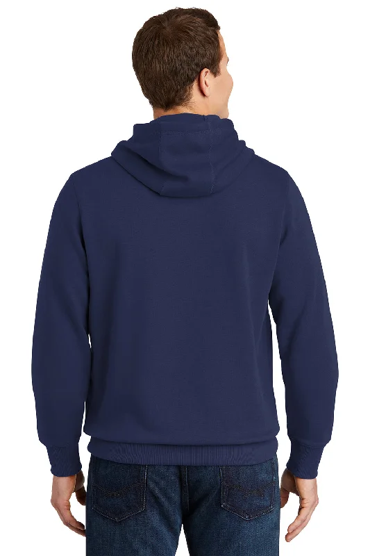 Sport-Tek Mens Shrink Resistant Fleece Hooded Sweatshirt Hoodie - True Navy Blue