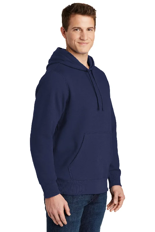 Sport-Tek Mens Shrink Resistant Fleece Hooded Sweatshirt Hoodie - True Navy Blue