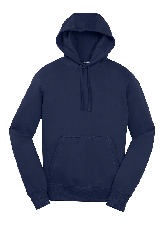 Sport-Tek Mens Shrink Resistant Fleece Hooded Sweatshirt Hoodie - True Navy Blue