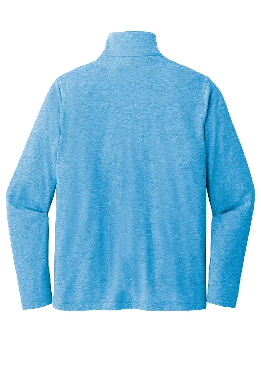 Sport-Tek Mens Moisture Wicking 1/4 Zip Sweatshirt - Heather Pond Blue