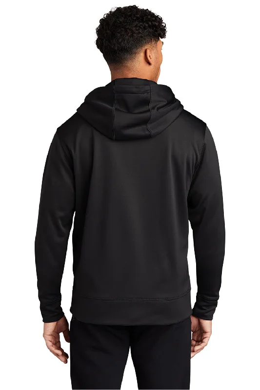 Sport-Tek Mens Sport-Wick Moisture Wicking Fleece Full Zip Hooded Sweatshirt Hoodie - Black