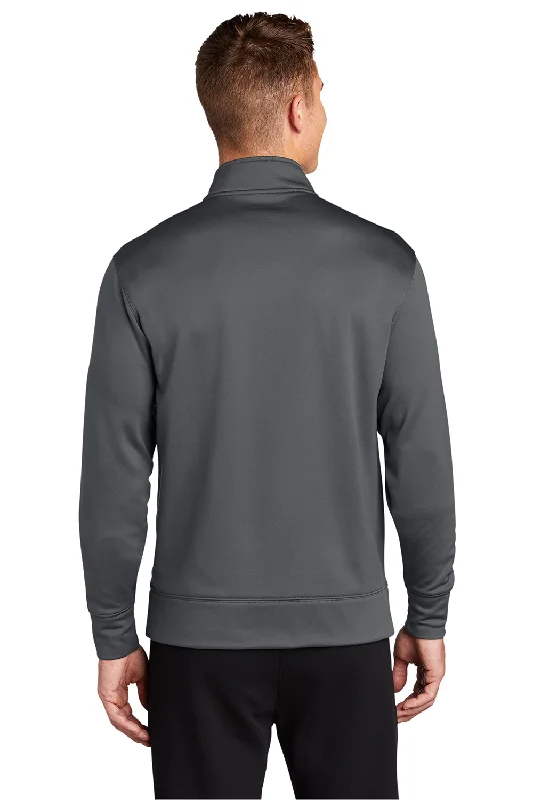 Sport-Tek Mens Sport-Wick Moisture Wicking Fleece Full Zip Sweatshirt - Dark Smoke Grey