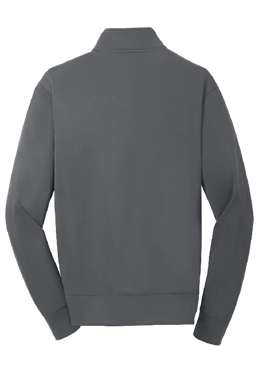 Sport-Tek Mens Sport-Wick Moisture Wicking Fleece Full Zip Sweatshirt - Dark Smoke Grey