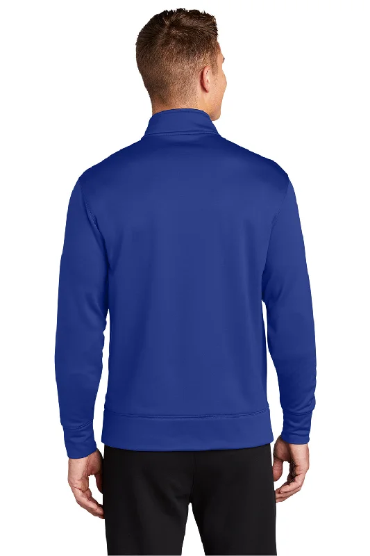 Sport-Tek Mens Sport-Wick Moisture Wicking Fleece Full Zip Sweatshirt - True Royal Blue