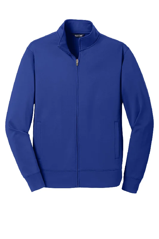 Sport-Tek Mens Sport-Wick Moisture Wicking Fleece Full Zip Sweatshirt - True Royal Blue