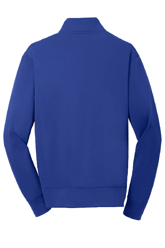 Sport-Tek Mens Sport-Wick Moisture Wicking Fleece Full Zip Sweatshirt - True Royal Blue