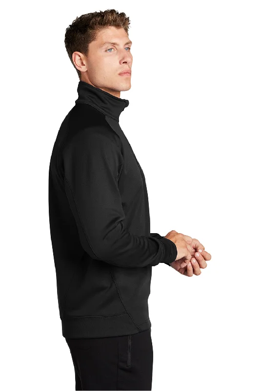 Sport-Tek Mens Tech Moisture Wicking Fleece 1/4 Zip Sweatshirt - Black