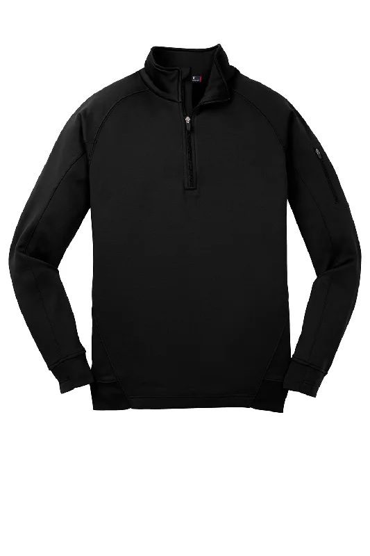 Sport-Tek Mens Tech Moisture Wicking Fleece 1/4 Zip Sweatshirt - Black