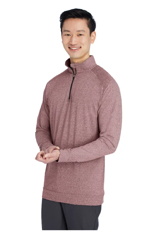 Swannies Golf Mens Graham 1/4 Zip Sweatshirt - Heather Maroon