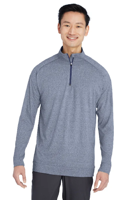 Swannies Golf Mens Graham 1/4 Zip Sweatshirt - Heather Navy Blue