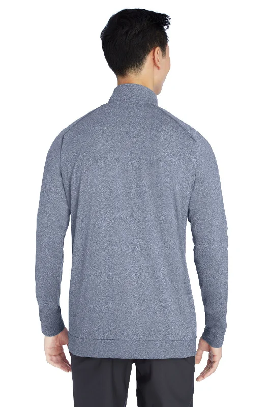 Swannies Golf Mens Graham 1/4 Zip Sweatshirt - Heather Navy Blue