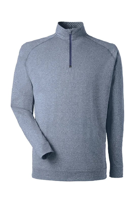 Swannies Golf Mens Graham 1/4 Zip Sweatshirt - Heather Navy Blue